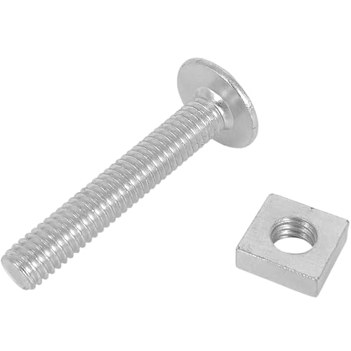 Image of Merriway BH02159 (10 Pcs) Cross Slotted Truss Head Roofing Bolts with Nuts M6 x 35 mm, Bright Zinc Plated - Pack of 10 Pieces