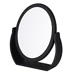 Bath Bliss Double-Sided Free-Standing Swivel Vanity Mirror | Regular & 10X’s Magnification | Make-up & Shaving Use | Freestanding | Tabletop | Rubberized | Black - Image 2