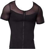 MKAK Gilet da uomo dimagrante modellante for il corpo, senza maniche a compressione senza cuciture, correttore di postura sul petto e sulla schiena, corsetto di serraggio addominale(Black,S)