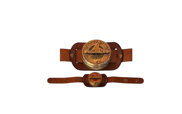 Brass Sundial Compass Wrist Band for Navigational Tool Real Leather Band/Wrist, Best Gift for Your Loved One-picture-31