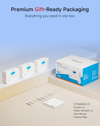 Heiman Carbon Monoxide Detectors, Battery Powered CO Alarm, Digital Display — view 7
