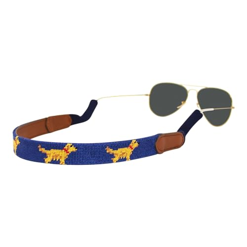 Image of Leather Hand-Stitched Needlepoint Sunglass Strap Retainer