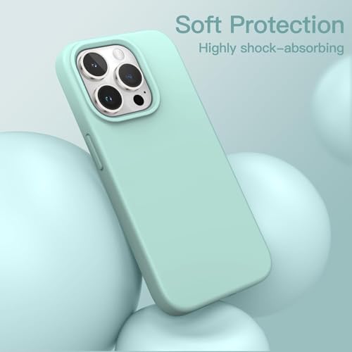 Image of DIZORO Silicone Back Case for iPhone 14 Pro, Soft-Touch Phone Microfiber Silicone Back Cover for iPhone 14 Pro - Mint
