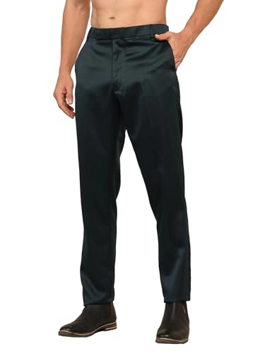 Image of Men's Navy Blue Jacquard Tuxedo Suit with Black Shawl Lapel, 3-Piece Formal Wedding Ensemble, Red Pocket Square