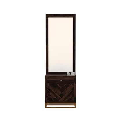 TIMELESS FURNISHING Sheesham Wood V Groove Dressing Table with Storage/Wooden Make-Up Vanity Table for Bedroom Living Room Home (Dark Brown)