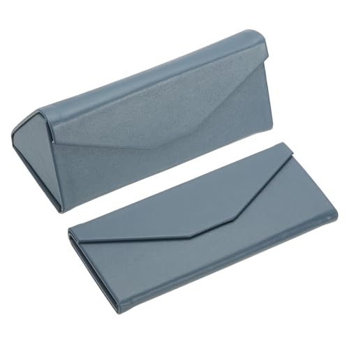 Image of PATIKIL Foldable Glasses Case, Triangle Magnetic Sunglasses Organizer Case PU Leather Hard Eyeglass Case for Women (2 Pcs)