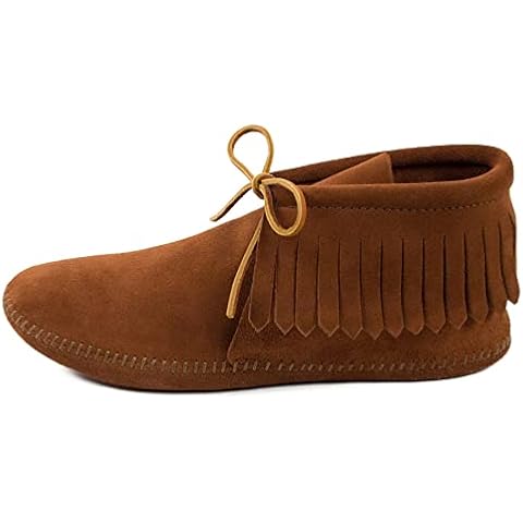 Minnetonka Men's Classic Fringe Ankle Boots, Brown, 11 UK Cover