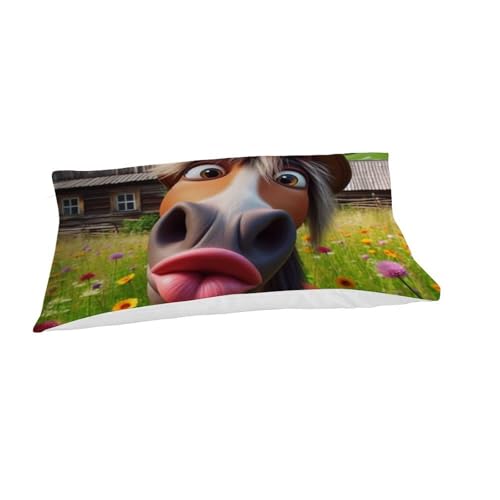 Housse de couette poney imprimé 3D animaux en microfine douce