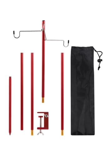 YFFSFDC ランタンスタンド 卓上式・打ち込み式 軽量アルミ製 コンパクト収納 アウトドア キャンプ用ランタンポール