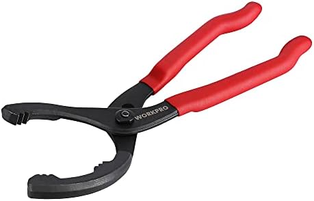 WORKPRO Ölfilterzange 30cm, Verstellbarer Ölfilterschlüssel für Metall-Ölfilter, Rutschfester Griff, Ölfilter-Entfernungswerkzeug für Autos, LKWs, Motorräder (Ø 60mm - 102mm)
