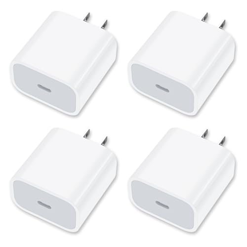 YEOTSMUT [4 Pack] USB-C Wall Charger, 20W USB-C Power Adapter Replacement for Phone 16/15/14/13/15 Pro/Pro Max/Plus/XS/XR/X,Galaxy, Pixel,i Pad and More
