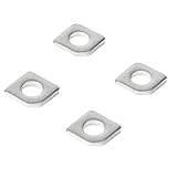 ZYAMY 4PCS 304 Stainless Steel M8 Square Chamfered Washers Heavy Duty Notched Metal Curtain Wall Washers Silver for Mechanical Equipment and Timber Structures Piping Electrical Industrial