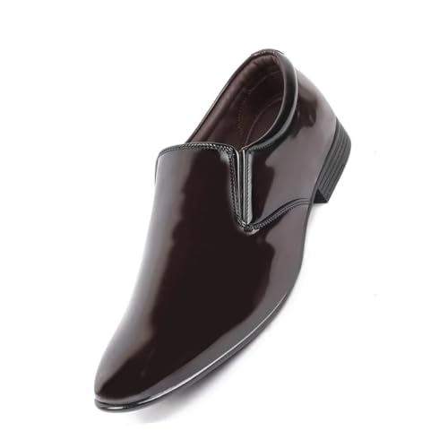 Image of FAUSTO Men Leather Formal Pull-On Shoes
