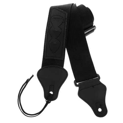 Beaupretty Correa para Guitarra Negra Ajustable con Bolsillo para Púas Compatible con Acústica...