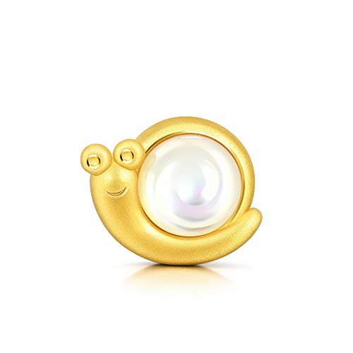 Chow Sang Sang 999 24K Solid Gold Cute Snails Mother Of Pearl Charm Bracelet For Women 91795C #TOP1