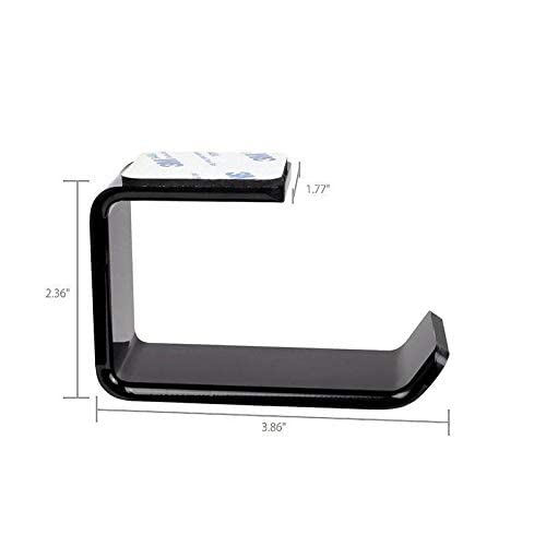 Headphone Holder with Adhesive L Shape Bracket - Black color