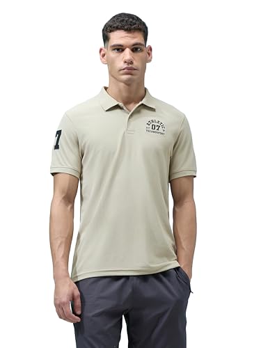 Image of TECHNOSPORT Men's Slim Fit Solid Half Sleeve Polo T-Shirt for Gym, Sports & Running