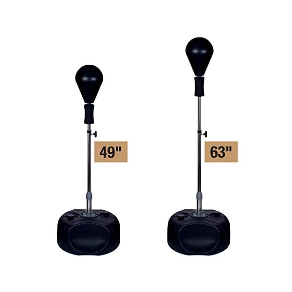 Protocol Punching Bag with Stand - for Adults & Kids - Punching Bag with Stand Plus Boxing Gloves - Adjustable Height Stand - Great for Exercise and Fitness Fun for The Entire Family , Black