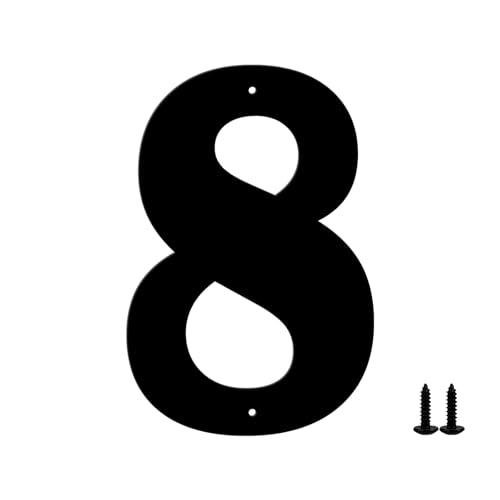 24 Inch House Numbers and Metal Letters for Outdoor Signs – Coated Address Letters for Garden, Door, and Mailbox Decoration, House Letters for Outside with Easy Installation Nail Kit (Number 8)