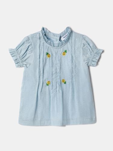 Image of Nautinati Baby Girls Printed Flutter Sleeve Top with Shorts Clothing Set | Age 0-3 Years
