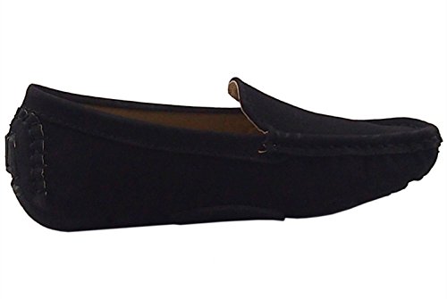 Dadawen Toddler Little Kid Boys Girls Soft Suede Leather Slip On Penny Loafer Dress Shoes Moccasin Flat Boat Shoes Wedding Church Oxford Black Us Size 2 M Little Kid #TOP3