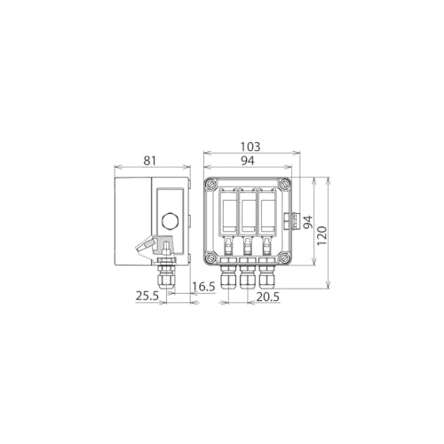 Caja de conexión de generador DEHN 900921 CC para paneles solares 1100V 4