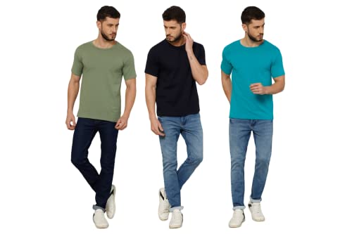 Image of T-Shirt for Men - 100% Cotton Casual T-Shirt | Half Sleeve, Round Neck 4 Way Stretch Fabric | Slim Fit T-Shirt