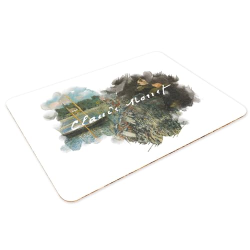 Sets de table Monet grand format 39,5x28,5 cm napperons en liège blanc