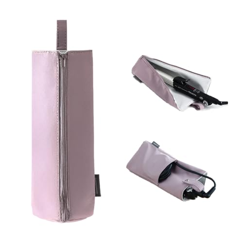 SHIMOYAMA Lockenstab-Aufbewahrungstasche, Haarglätter-Reisetasche Hitzebeständig, Tragbarer Haarwerkzeug-Organizer-Tasche (Flieder)