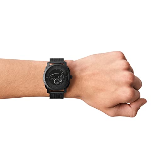 Fossil Machine Gen 6 Hybrid 45Mm Stainless Steel Mesh Smart Watch, Color: Black (Model: Ftw7062) #TOP5