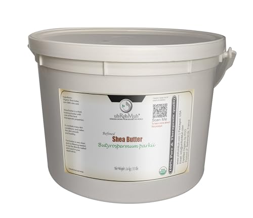 Organic Refined Shea Butter – Unscented & Smooth Texture – Premium Cosmetic Grade Shea Butter for Skincare, Hair Care, Soap Making, Lotions, Balms & DIY Formulations | France Net Wt. 1.6 / 3.5 lb