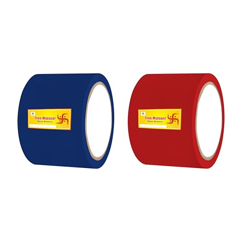Image of Vastu Red - Blue Tape | Size - 3 Inch (72 mm) Approx | Length- 20 Meter (Approx) | Vastu Tape Remedy for Toilet | Vastu Tape for Main Door | Tape Remedy | Pack of 2
