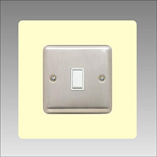 Single Light Switch Surround | Square | Acrylic Back Panel or Finger Plate | Plug, Font Colour:Grey