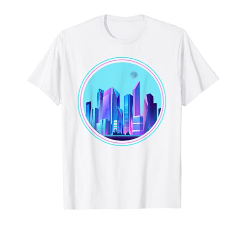 Estética Ciudad Retro 80s 90s Synthwave Vaporwave Camiseta