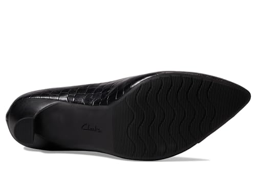 Clarks Kataleyna Rose für Damen, Schwarzes Leder mit Krokodilmuster, 39 EU – Ansicht 4