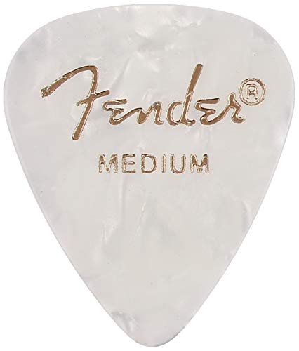 Image of Fender Premium Celluloid Guitar Picks 351 Shape, Guitar Accessories, White Moto, Medium, 144-Pack