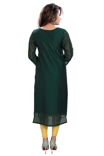 Image of DREAM & DZIRE Silk Kurti for Women Solid in Plus Size & Small Size.