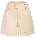 Belle Poque Khaki High Elastic Waist Shorts for Women Casual Golf Short Walk Shorts XL