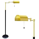 StyLamps Perfectly Designed Pharmacy Adjustable LED Floor Lamp with A 320 Degrees Rotating Arm and Carefully Improved String Pull Switch Super Bright and Multipurpose (Bulb Included) - Antique