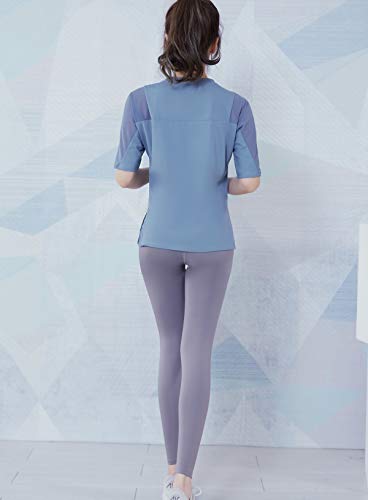 Red Plume Camiseta feminina atlética de manga curta com absorção de umidade, secagem rápida, ioga, g