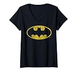 Womens DC Comics Batman Distressed Classic Logo V-Neck T-Shirt