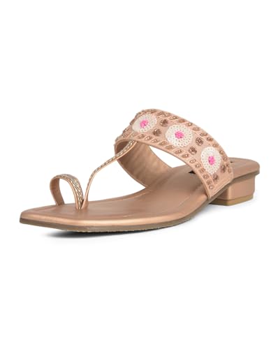 Image of Bata Women Block Heel Toe-Ring Sandal - Gold