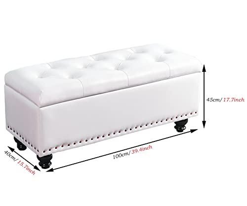 Tabouret avec espace de rangement et assise coiffeuse stable 100cm