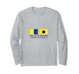 Kelleys Island Ohio Nautical Flag Coordinates Long Sleeve T-Shirt