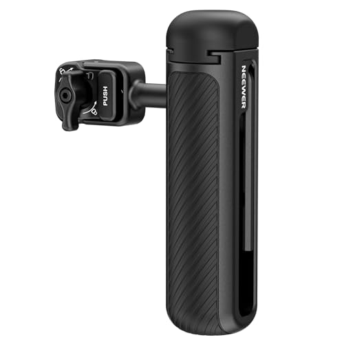NEEWER Manija Lateral Liberación Rápida para Jaula Teléfono PA073 PA074 para iPhone 16 Pro/16 Pro MAX, PA042 para Samsung S24 Ultra, con Zapata Fría Cubierta, Anti Off Pin, Cerradura Negra, PA045B
