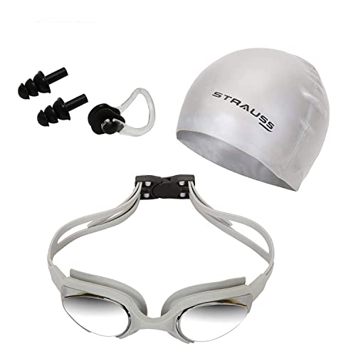 Image of STRAUSS Swimming Goggles Set, (Orange) Swimming Goggles Set, (Grey)