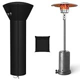 SIRUITON Patio Heater Covers Waterproof with Zipper Fire Black-24 Months of use H89xD33x19 in