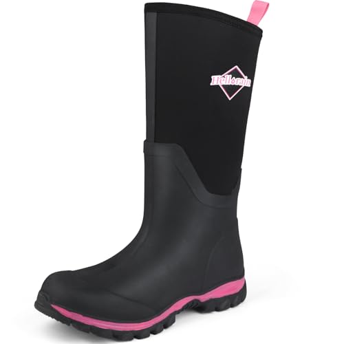 Hellorain Neoprene Rubber Waterproof Outdoor Rainboots Professional Non-slip Lightweight Breathable Women's Rain Shoes Suitable for Farms, Fish Ponds, Gardens