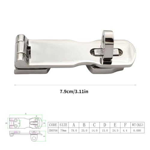 Moraillons de porte inox 316 pivotants avec fermeture rotative - 4