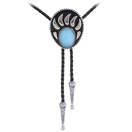 Cravate bolo homme cadeau idéal avec pendentif ours style western rétro